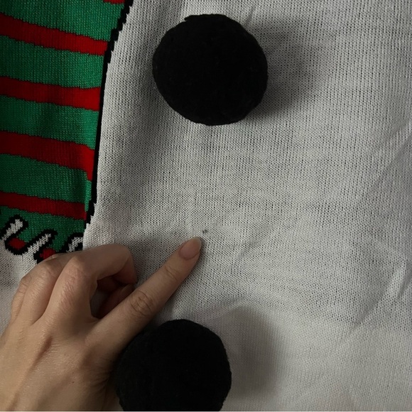 NWT MAD Engine Festive Snowman with Scarf Sweater Medium - Picture 4 of 10